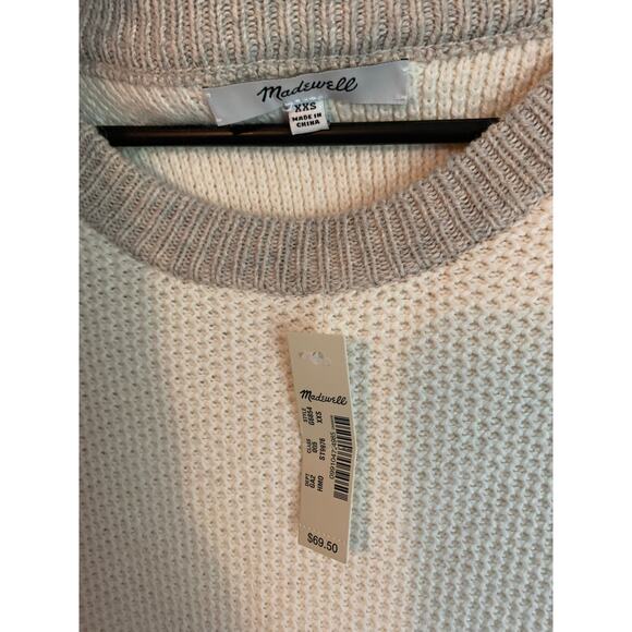 Madewell NWT XXS Oversize Cream/Beige Open Style Back Knit Sweater Lightweight - Picture 3 of 5